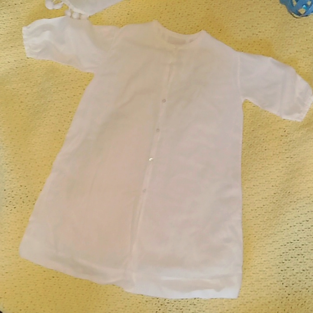 Handmade white Cotton Night gown